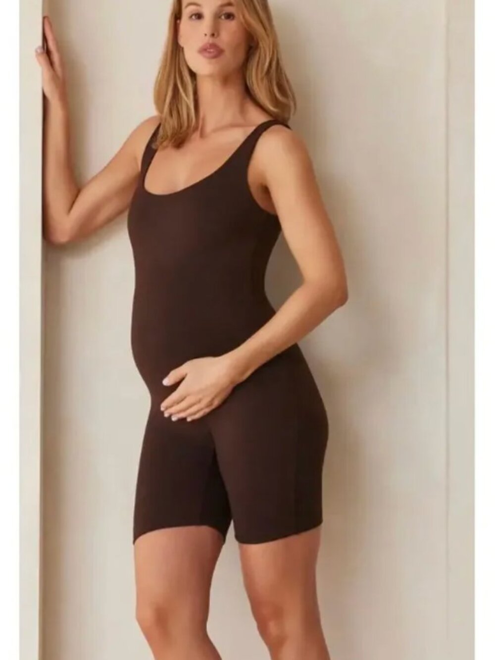 Bumpsuit The Cindy Maternity Romper in Chocolate Brown Size Small